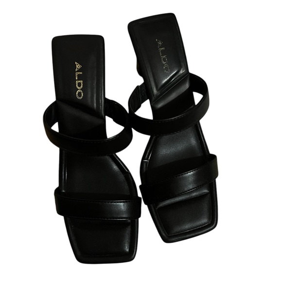 Aldo Black Ranalassi Block Heel Mules - Picture 2 of 5